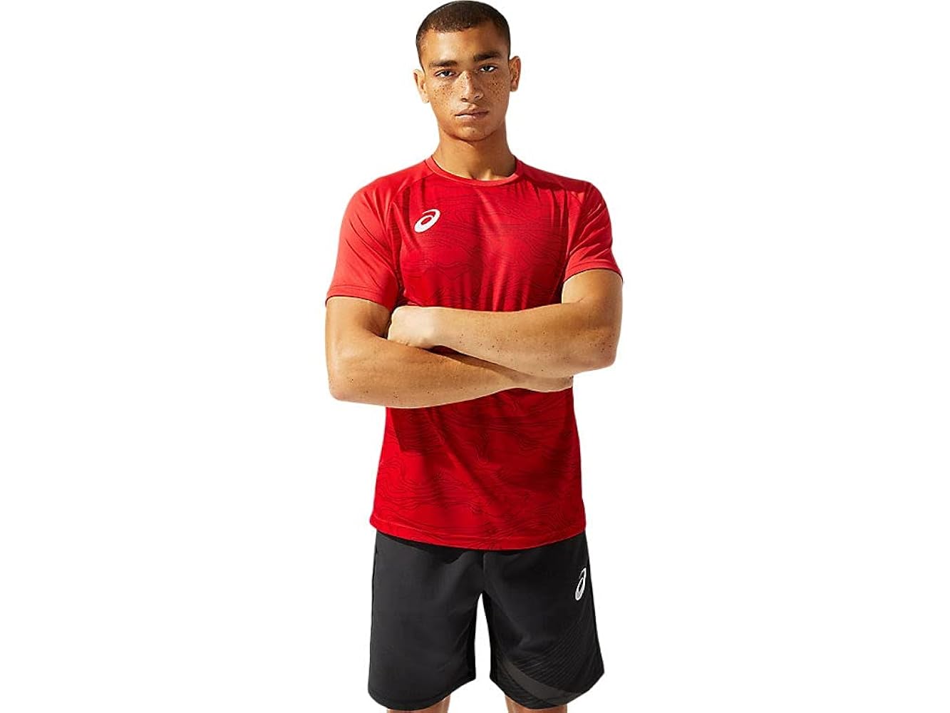 ウェア asics game shirt asics アシックス GRAPHIC GAME SHIRT ブリリアントホワイトx
